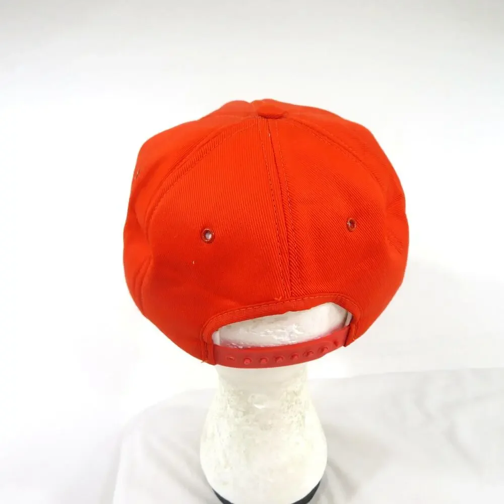 Swingster Roughneck Trucker Hat Cap Orange Black Made in USA Adjustable Snapback